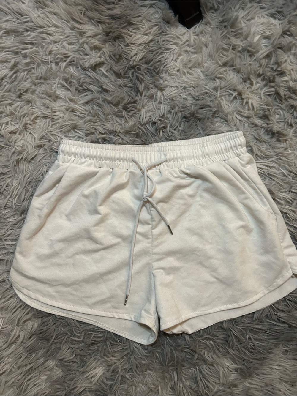 SHEIN White Drawstring Casual Athletic Shorts